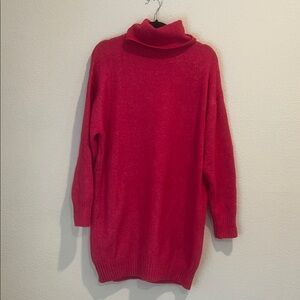 Mango Vibrant Fuchsia/Pink Turtleneck Sweater Dress